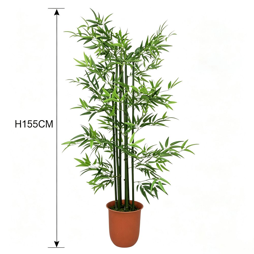 155cm 仿真竹大型綠植盆栽 (膠盆款)|尺寸圖
