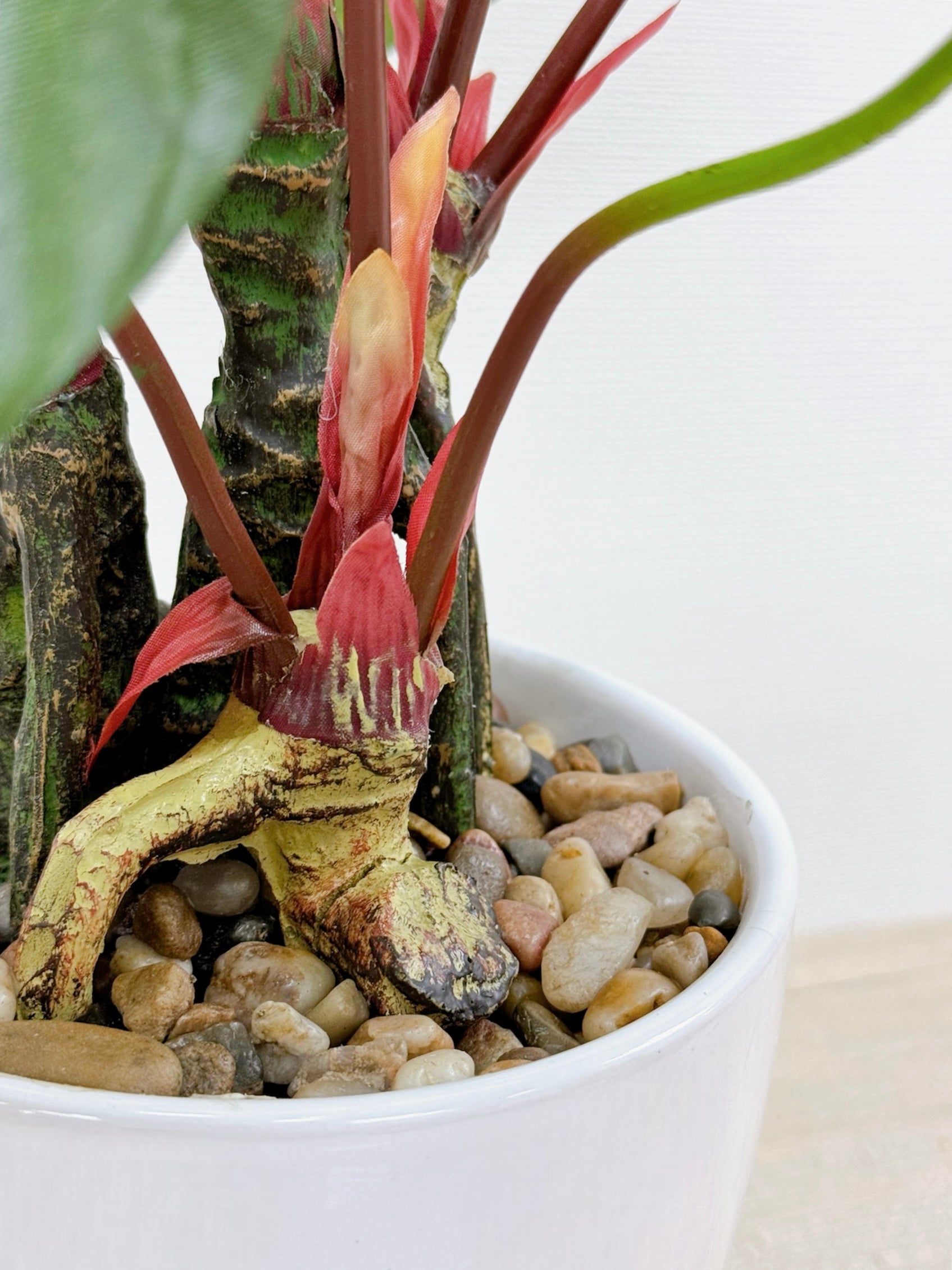 【香港現貨】仿真海芋陶瓷盆栽 (56cm) | 熱帶雨林風 高仿真 PU 材質 Alocasia - Midoria