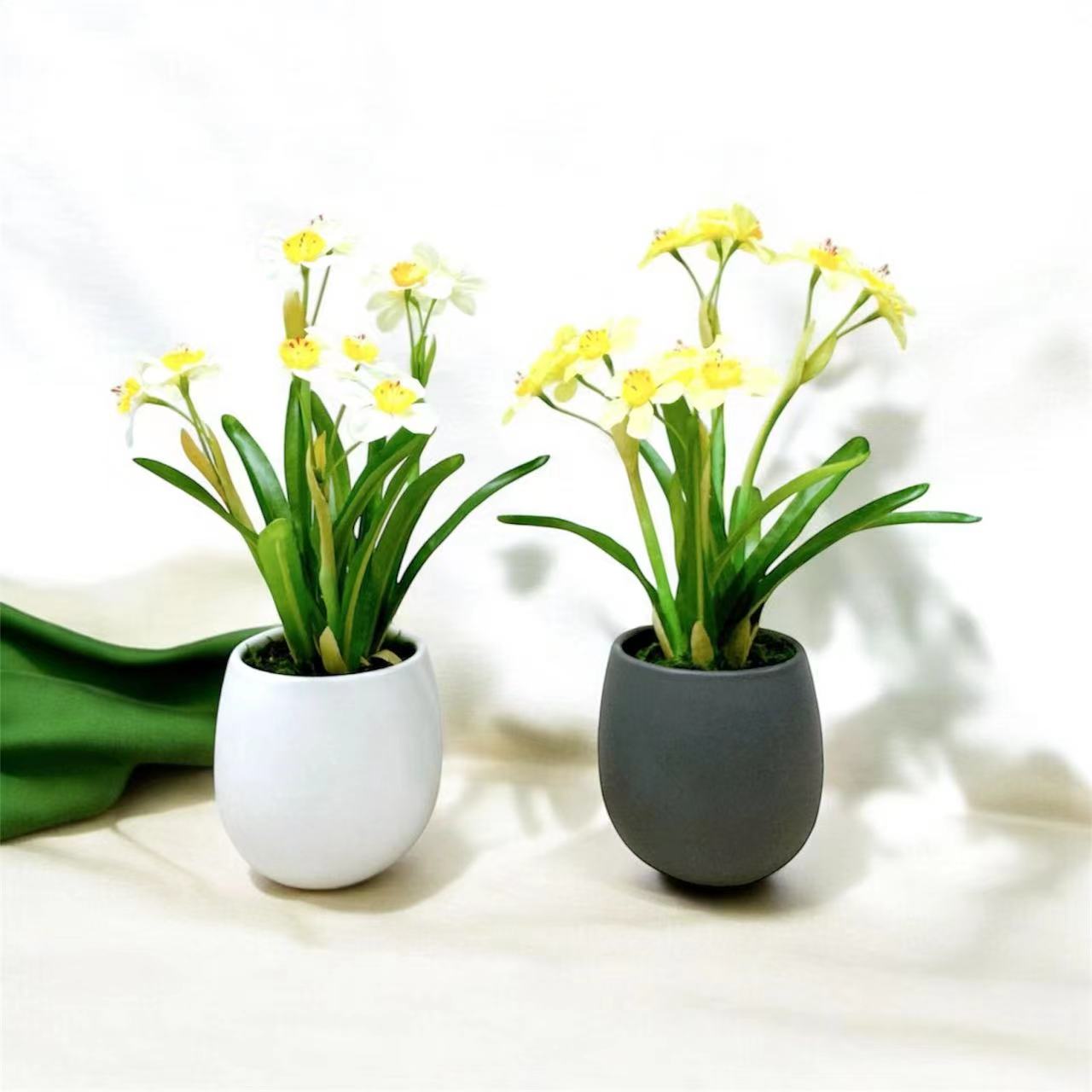 31cm 仿真水仙花盆栽 Narcissus Potted Plant