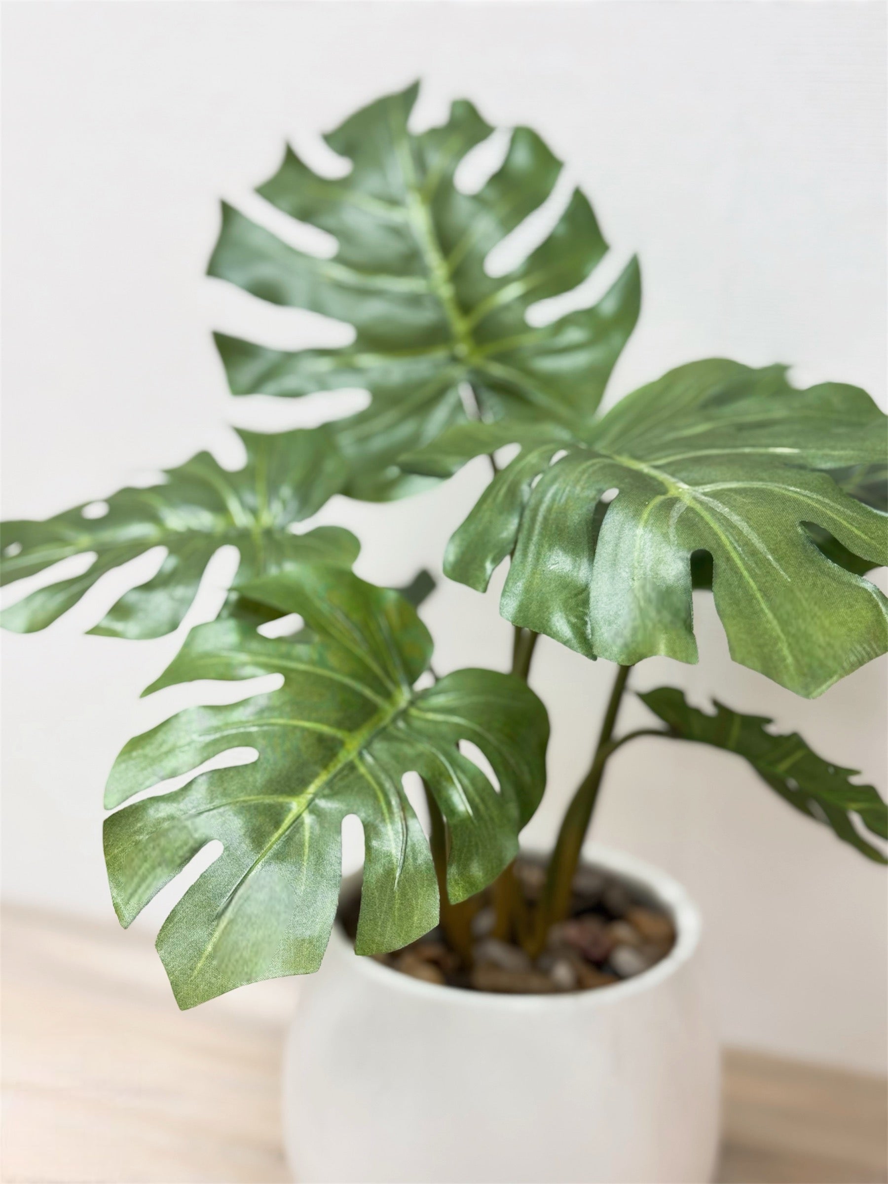 【香港現貨】仿真龜背芋陶瓷盆栽 (37cm) | 北歐風人造植物 鵝蛋型盆 Monstera - Midoria