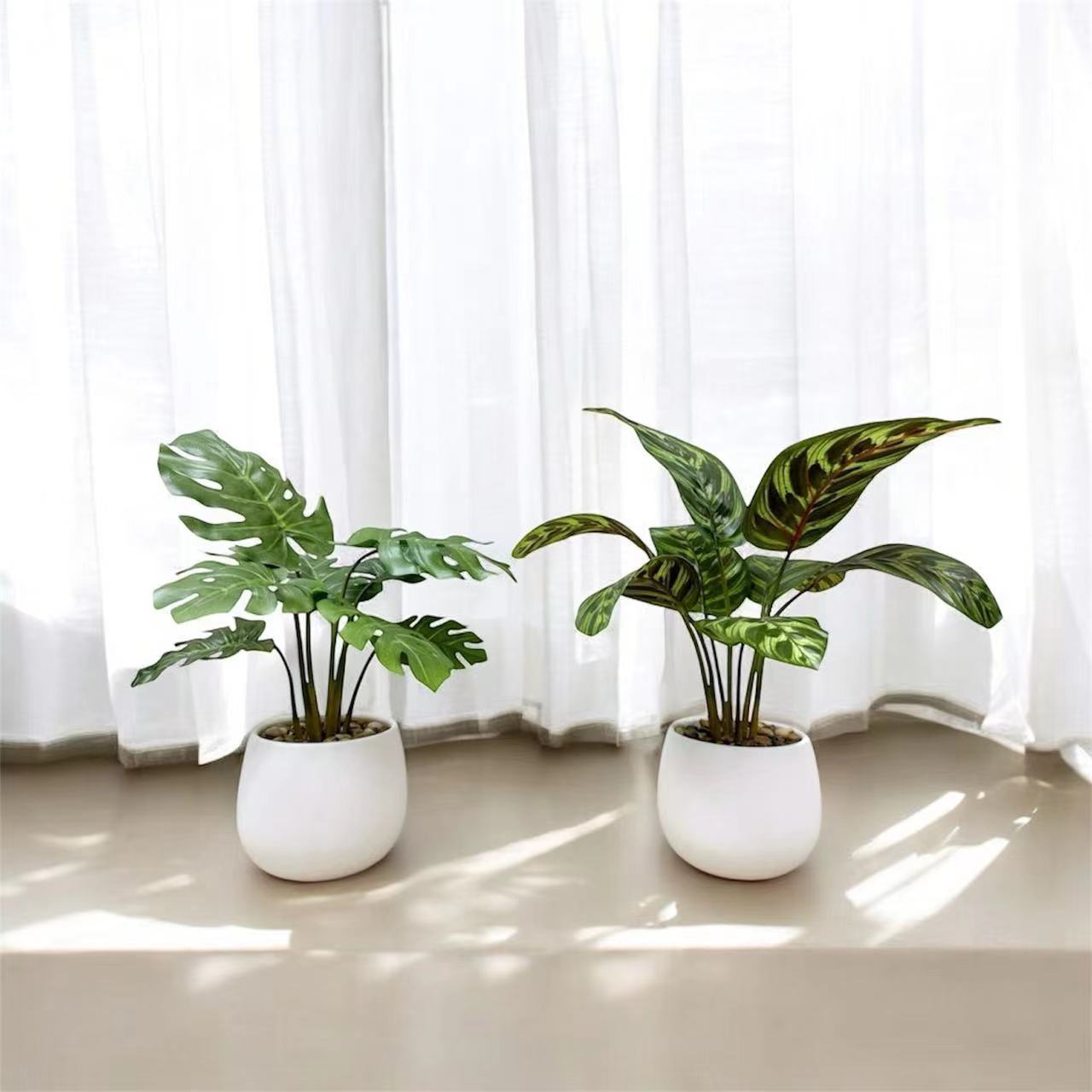 37cm 仿真龜背芋盆栽 Monstera Potted Plant