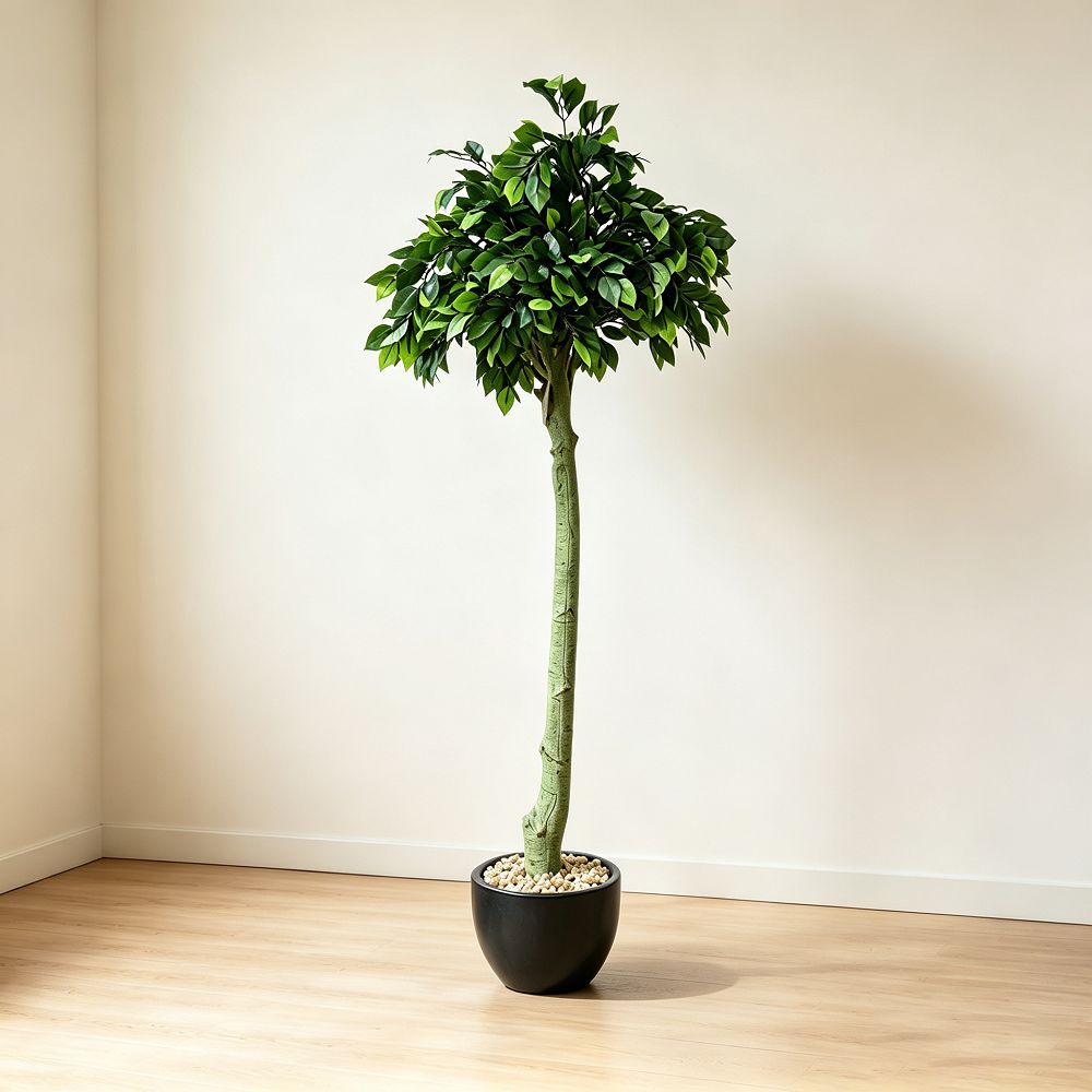 122cm 仿真單杆榕樹配黑色陶瓷盆 | Ficus Banyan Tree with Black Ceramic Pot