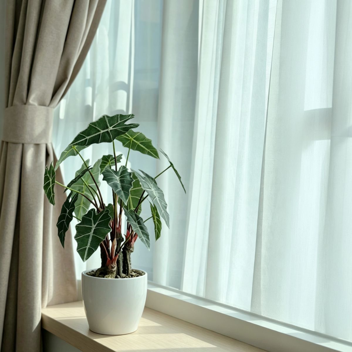 56cm 仿真海芋陶瓷盆栽 | 窗邊擺設