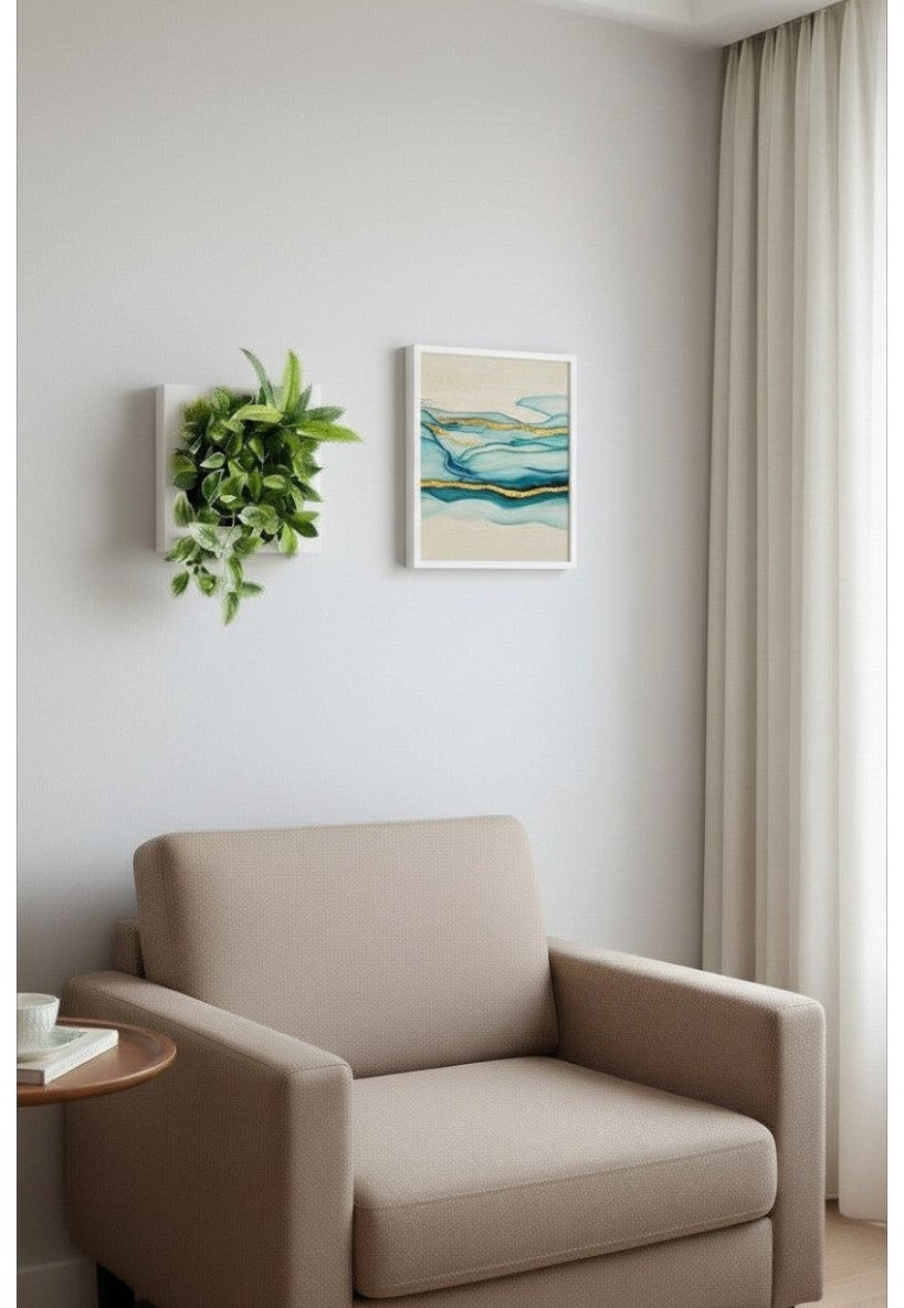 【香港現貨】仿真植物掛牆畫框 2件組 (25cm) | 3D 立體牆身裝飾 Wall Frame Set - Midoria