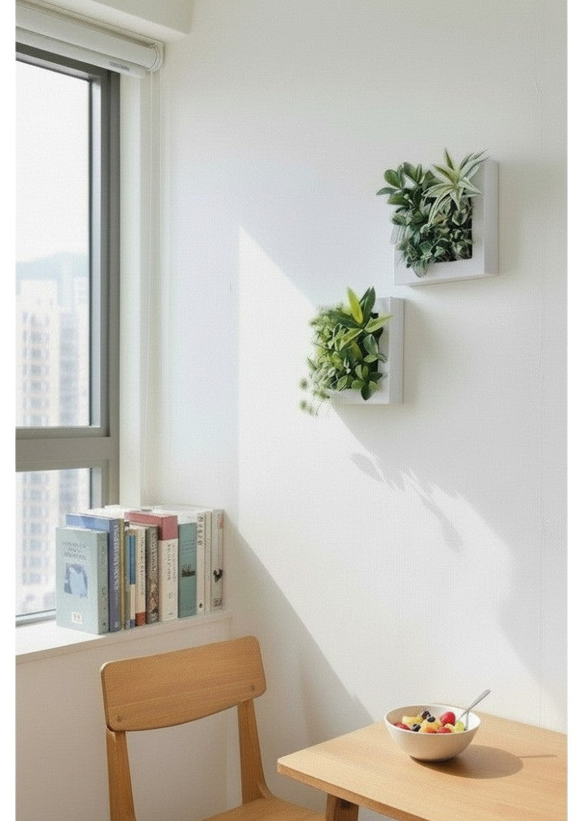 【香港現貨】仿真植物掛牆畫框 2件組 (25cm) | 3D 立體牆身裝飾 Wall Frame Set - Midoria